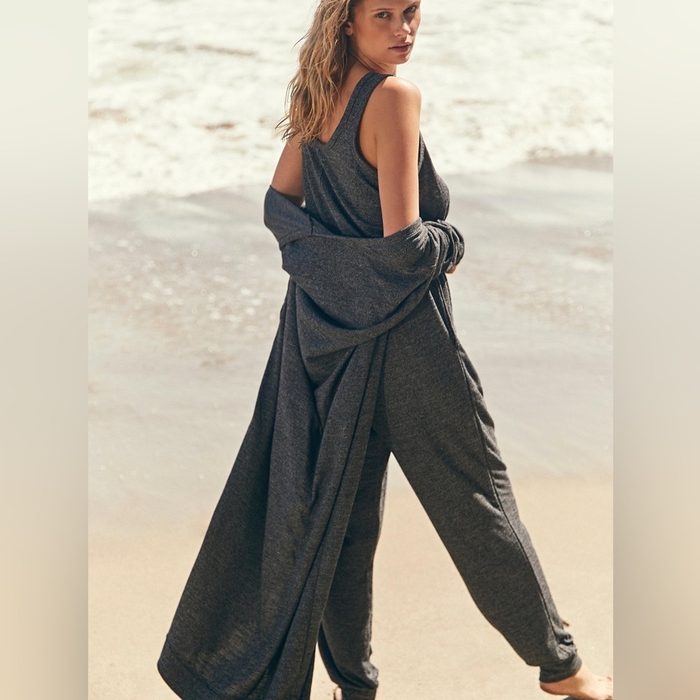 Free People FP Beach Bicoastal Romper Charcoal Gray Size Small Lounge - Picture 2 of 13
